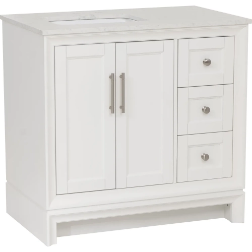 Athens 36" Bathroom Vanity in White Finish Wood