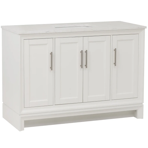 Athens 48" Bathroom Vanity in White Finish Wood