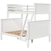 Leah Twin over Full Bunk Bed in White Finish Wood