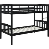 Perryton Twin over Twin Bunk Bed in Black Finish Wood