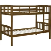 Perryton Twin over Twin Bunk Bed in Oak Finish Wood