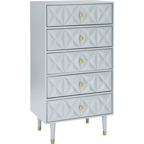 Geo Texture 5 Drawer Chest in Grey