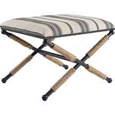 Logue Campaign Ottoman in Neutral & Black Fabric