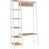 Austin Hall Tree in White Metal & Wood