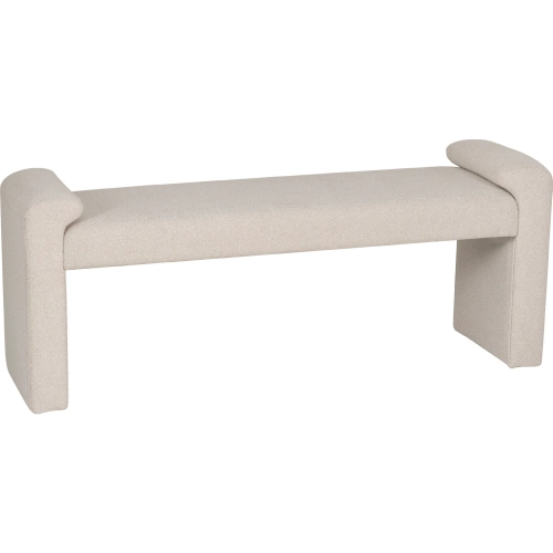 Linn Bench in Soft Cream Boucle Fabric