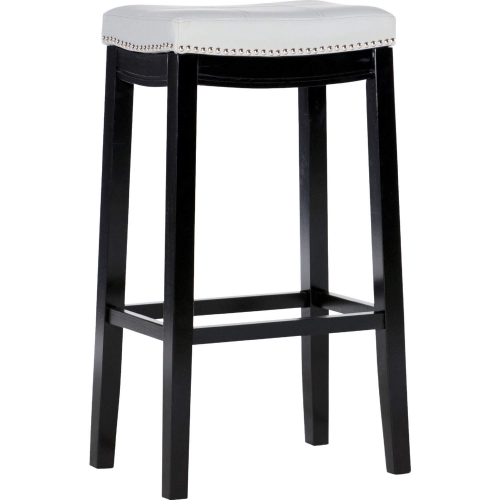 Claridge Bar Stool in Gray Leatherette & Black Wood