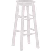 Linon 29" Bar Stool in White Finish Wood
