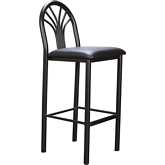 Thayer Bar Stool in Black Steel & Leatherette (Set of 2)