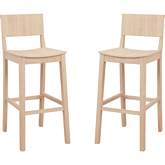 Devin Bar Stool in Unfinished Wood (Set of 2)