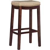 Claridge Bar Stool in Beige Eco Leather & Wenge (Set of 2)