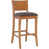 Talabis Bar Stool in Wood & Charcoal Grey Fabric (Set of 2)