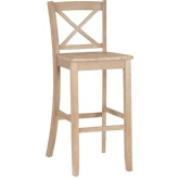 Torino X Back Bar Stool in in Grey Wash Wood