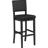 Milano Bar Stool in Black Wood & Vegan Leather