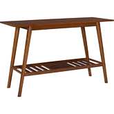 Charlotte Console Table in Walnut Finish Wood