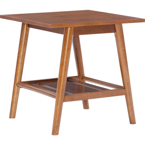 Charlotte End Table in Walnut Finish Wood