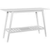 Charlotte Console Table in White Finish Wood