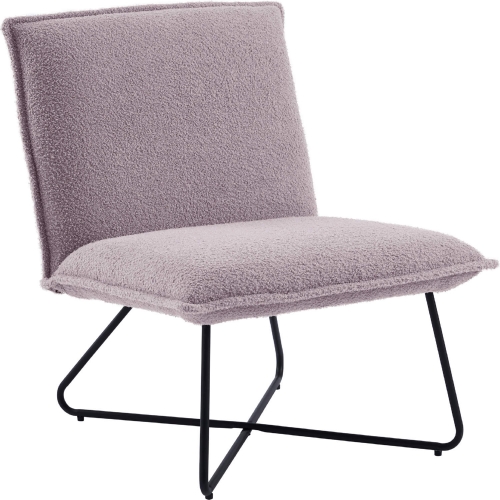 Kelvin Accent Chair in Grey Sherpa & Black Metal