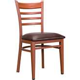 Baxter Dining Chair in Honey Steel & Burgundy Leatherette (Set of 2)