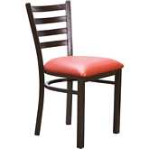 Baxter Dining Chair in Antique Bronze Steel & Red Leatherette (Set of 2)