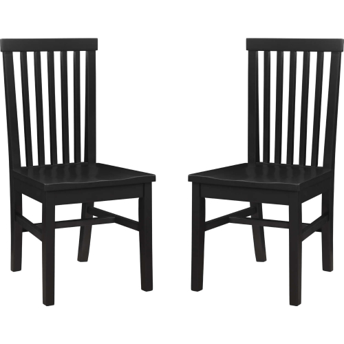 Percival Dining Chair in Black Wood (Set of 2)