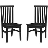Percival Dining Chair in Black Wood (Set of 2)