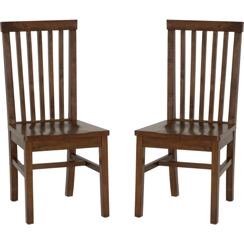Percival Dining Chair in Gloss Walnut Finish Wood (Set of 2)