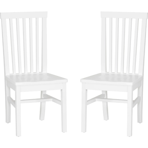 Percival Dining Chair in Gloss White Finish Wood (Set of 2)