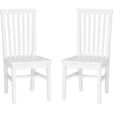 Percival Dining Chair in Gloss White Finish Wood (Set of 2)