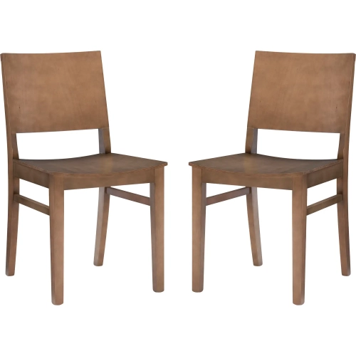 Devin Dining Chair in Natural Brown Finish Wood