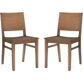Devin Dining Chair in Natural Brown Finish Wood