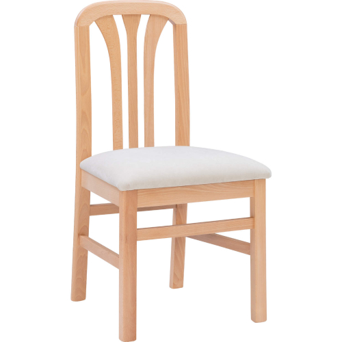 Pamela Dining Chair in Natural Wood & White Fabric (Set of 2)