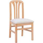 Pamela Dining Chair in Natural Wood & White Fabric (Set of 2)