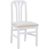Pamela Dining Chair in White Wood & Neutral Fabric (Set of 2)