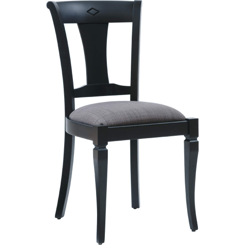 Kizzie Dining Chair in Black Wood & Grey Fabric (Set of 2)