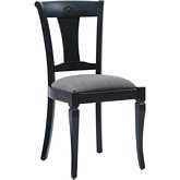 Kizzie Dining Chair in Black Wood & Grey Fabric (Set of 2)