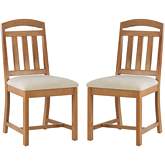 Wilmer Dining Chair in Brown Wood & Beige Microfiber Suede (Set of 2)