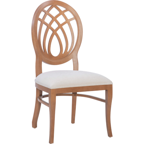 Dara Dining Chair in Wood & Linen Look Fabric (Set of 2)