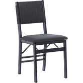 Norway Folding Dining Chair in Black Wood, Rope & Fabric (Set of 2)