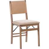 Norway Folding Dining Chair in Natural Wood, Rope & Fabric (Set of 2)