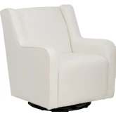 Senna Swivel Rocker Accent Chair in White Sherpa Knit
