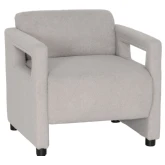 Landon Accent Chair in Light Grey Sherpa Textured Fabric