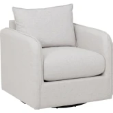 Bianca Swivel Accent Chair in Natural Fabric