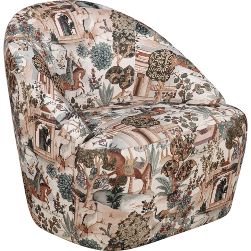 Carlos Swivel Accent Chair in Multicolor Print