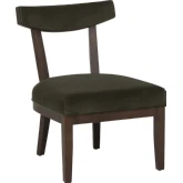 Ballard Dining Chair in Wood & Green Velvet