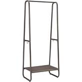 Bywood 60"H Clothing Rack in Pewter Metal & Distressed Wood