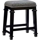Kennedy Counter Stool in Black & White Tweed Fabric & Black Wood