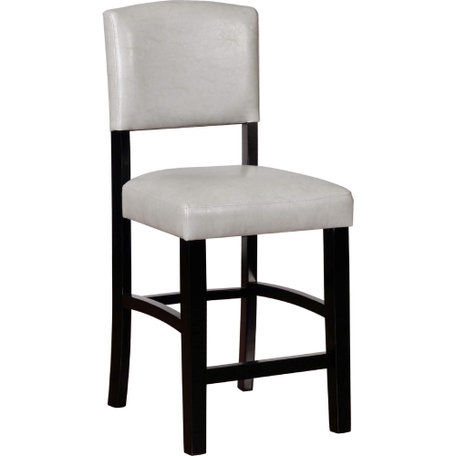 Monaco Counter Stool in Dove Gray Leatherette & Black Wood