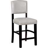 Monaco Counter Stool in Dove Gray Leatherette & Black Wood