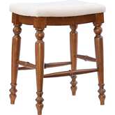 Marino 25" Backless Counter Stool in Linen Fabric & Walnut Finish