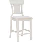 Rylan 26" Counter Stool in White Wash Wood & Beige Fabric